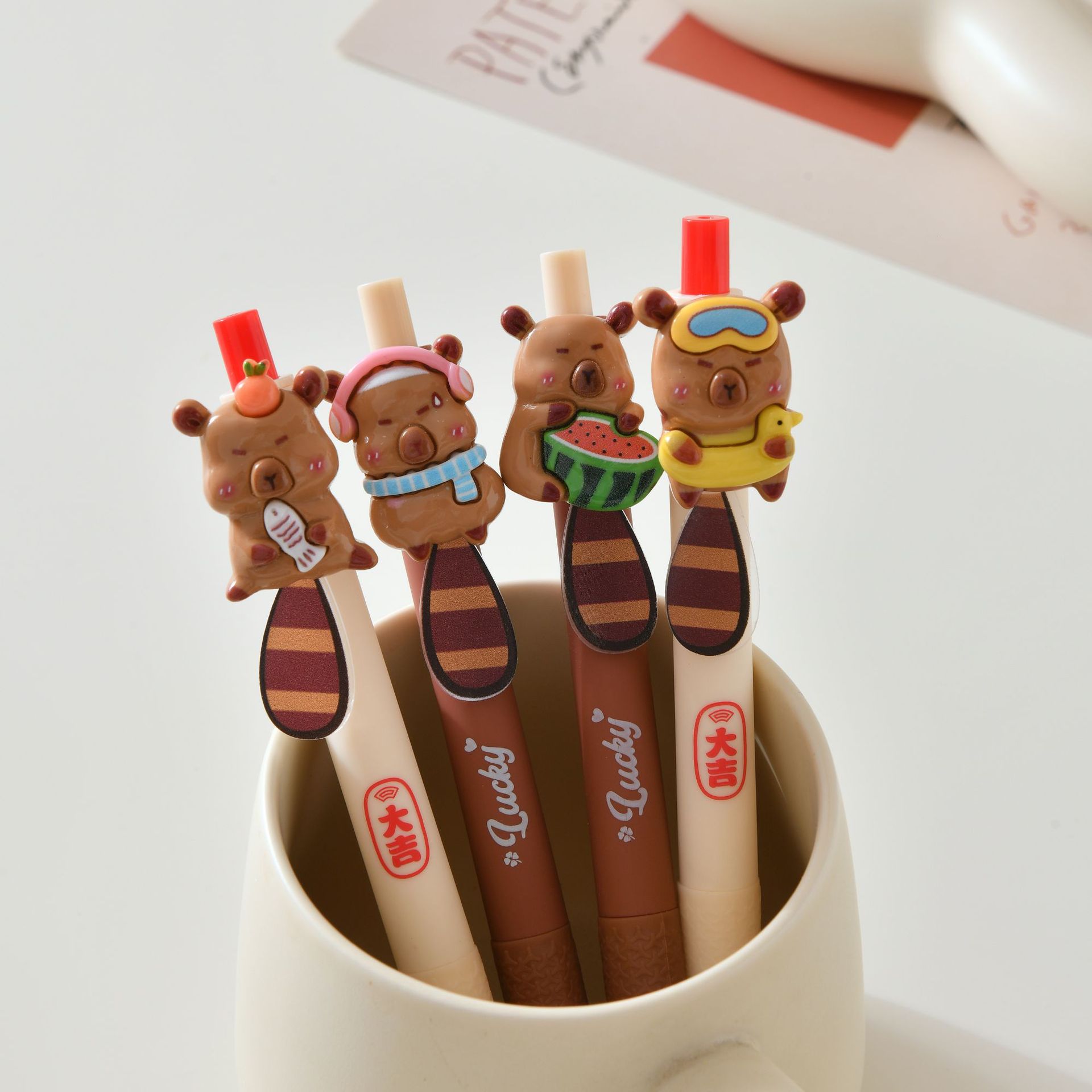 Wholesale of new Kapipala tail-shaking press gel pen 0.5mm anti-slip grip quick-drying creative stationery pic 8