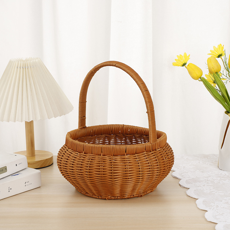 New hand-woven willow flower baskets, handcrafted rattan and straw woven festival wedding gifts, princess small baskets, rattan baskets wholesale pic 4