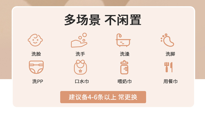 六层纯棉方巾 全棉婴儿小方巾洗脸巾 纱布毛巾纱布口水巾高密童巾详情20