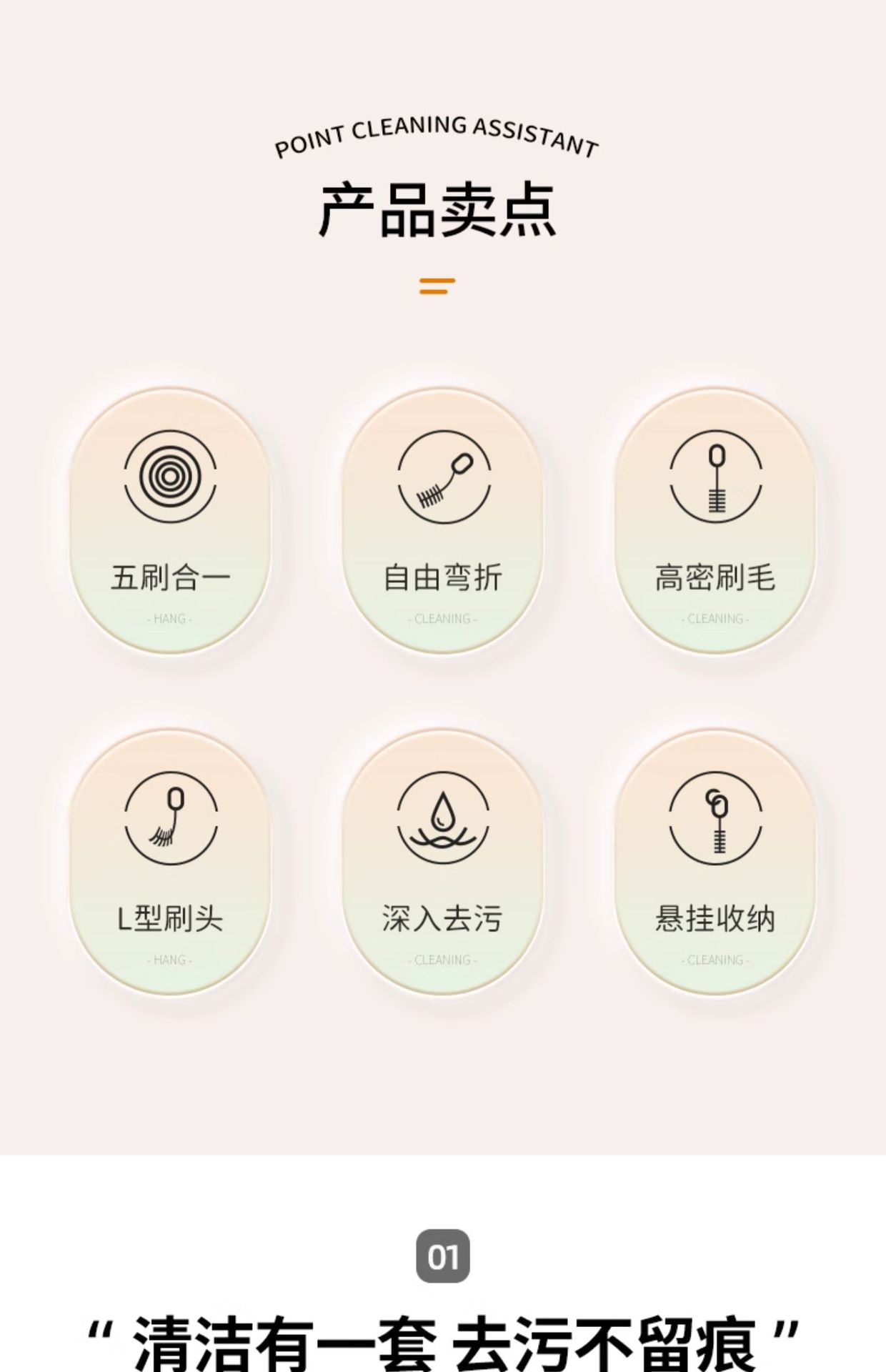 多功能五合一杯刷长柄吸管刷洗杯刷奶瓶刷杯盖凹槽清洁刷子吸管刷详情2