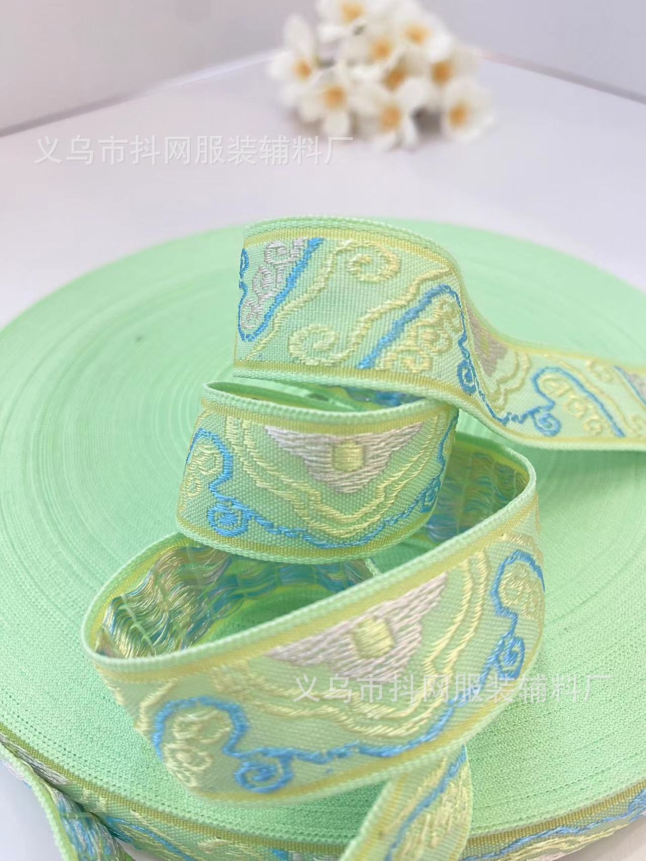 2cm手工祥云DIY蝴蝶结民族风提花刺绣织带发饰头饰演出服装辅料详情13
