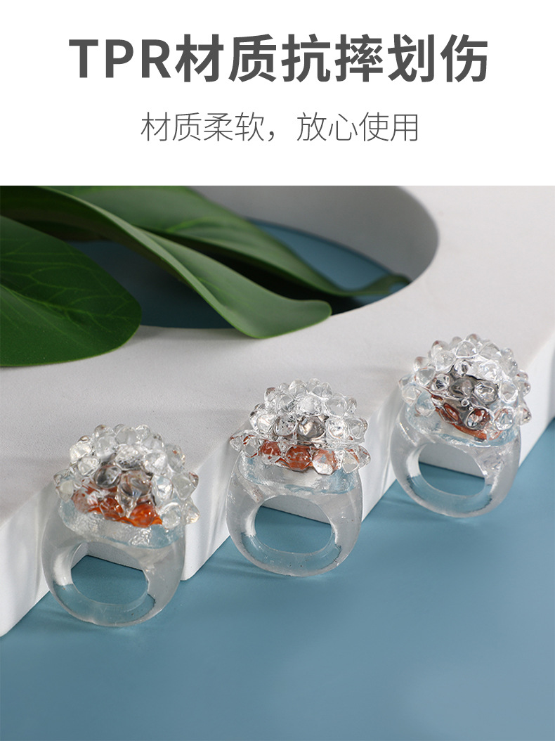 【小额批发】草莓戒指会发光玩具闪光戒指LED亚马逊手指灯tpr软胶详情4