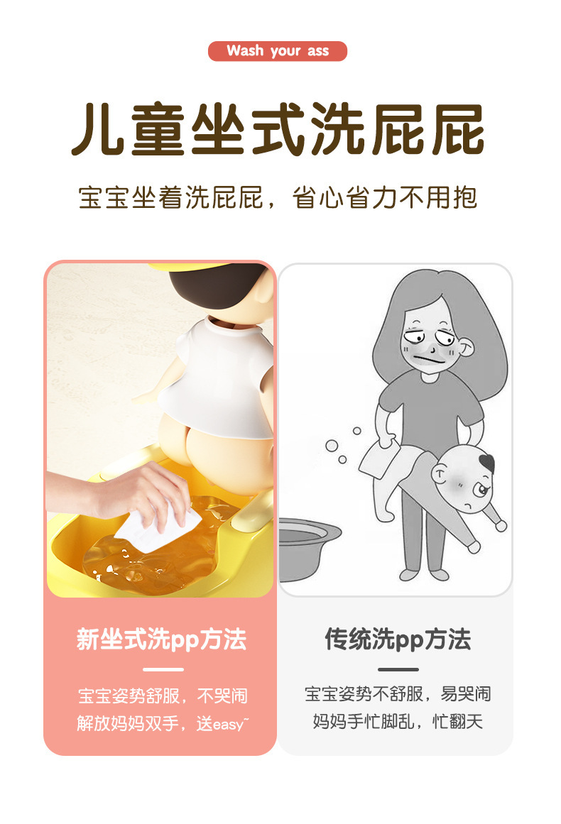 婴儿洗屁股神器宝宝洗屁屁盆坐浴盆坐便盆用品儿童坐便器坐便器新详情3