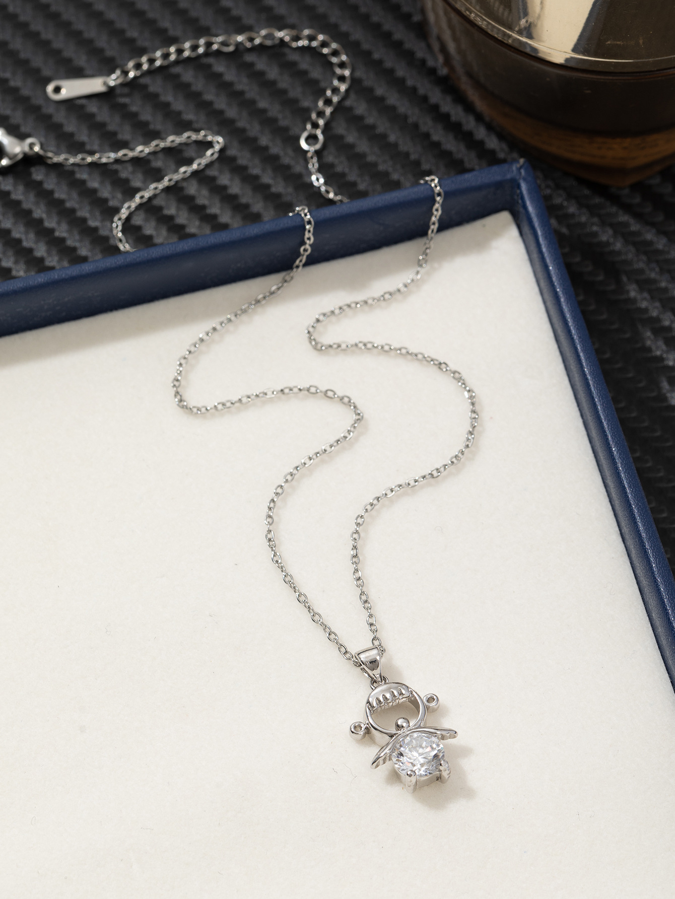 跨境合金锆石爱心花朵海豚简约百搭高级感吊坠项链锁骨链女批发潮详情25