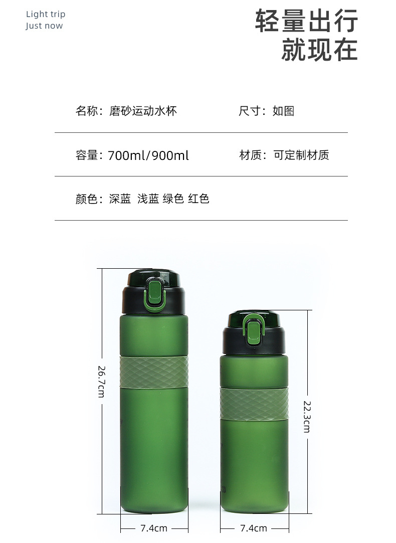 工厂定制跨境便携塑料水杯户外运动直饮大容量水壶弹盖防烫太空杯详情7