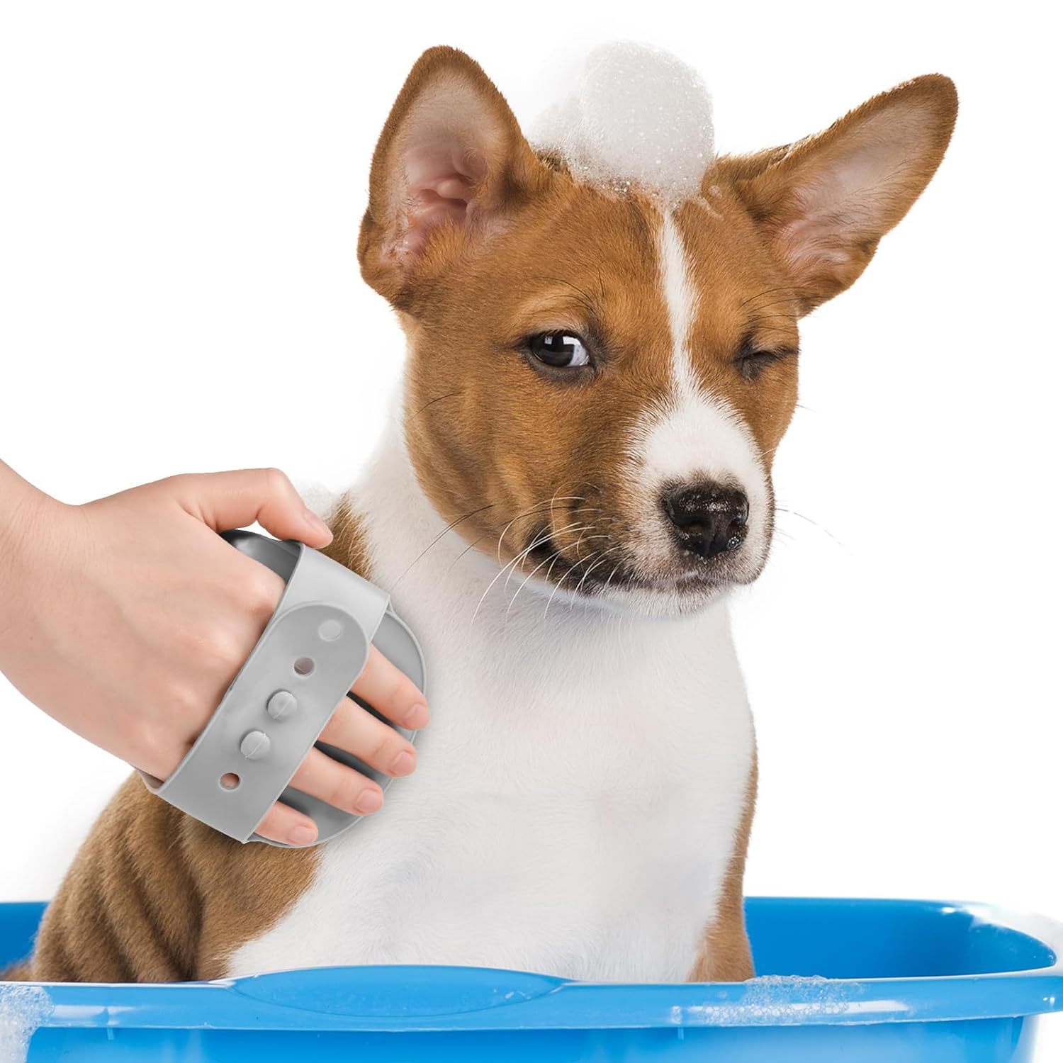 Cross-border pet bath brush, suitable for both cats and dogs to remove floating hair. Pet bath gloves in multiple colors and easy to clean. Cat bath brush pic 8