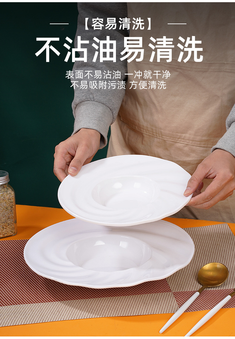 圆形帽子碗商用白色圆盘子创意特色装菜碗碟密胺仿瓷餐具工厂详情7