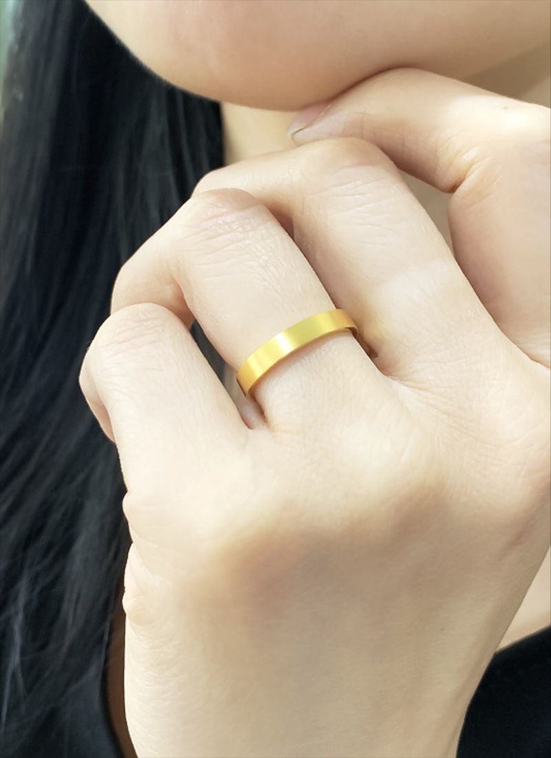 The classic matte ring for both men and women, made of titanium steel with 18k gold plating, exudes a high-end feel and does not fade pic 2