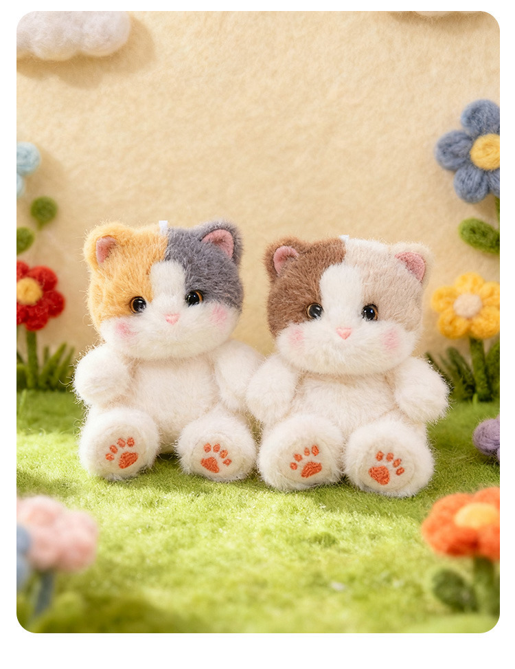Cute and adorable golden gradient cat palm treasure, plush cat toy, learning set, Siamese cat office decoration pic 8