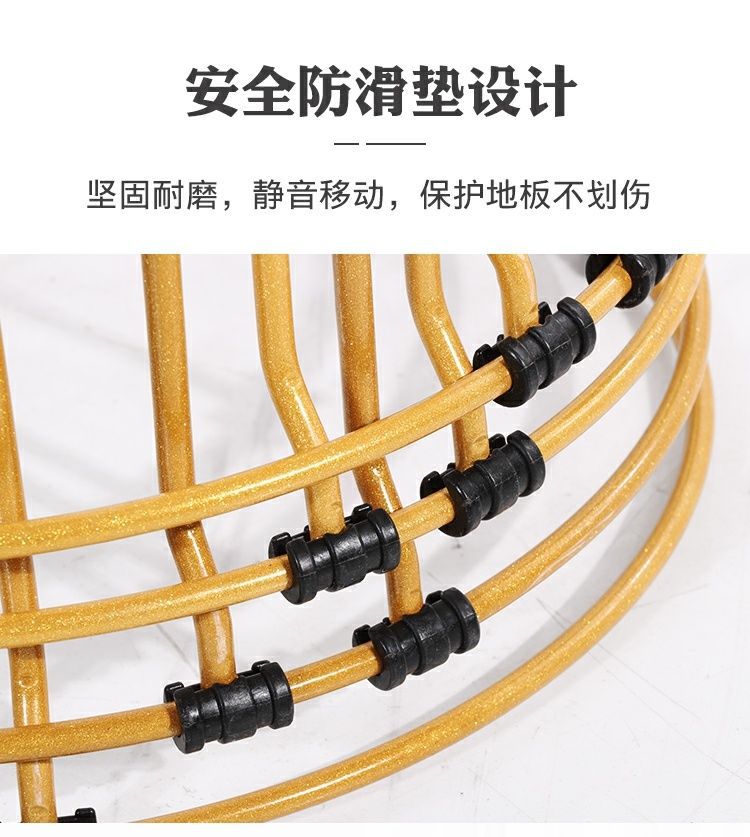 凳子北欧轻奢钢筋凳简约加厚时尚圆凳金色网红板凳凳子家用加粗详情26