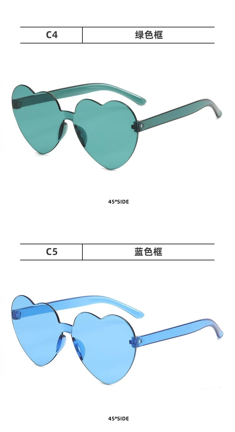 新款跨境儿童爱心太阳镜个性可爱糖果色桃心眼镜生日出游防晒墨镜详情14