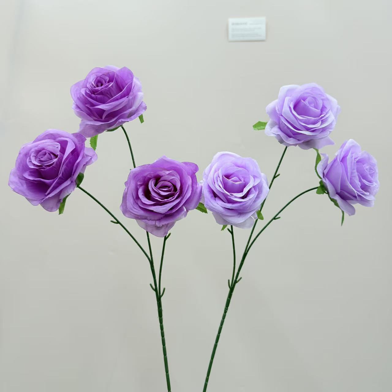 仿真花3头玫瑰花钻石玫婚庆用花仿真玫瑰花假花婚庆地排花艺装饰详情7