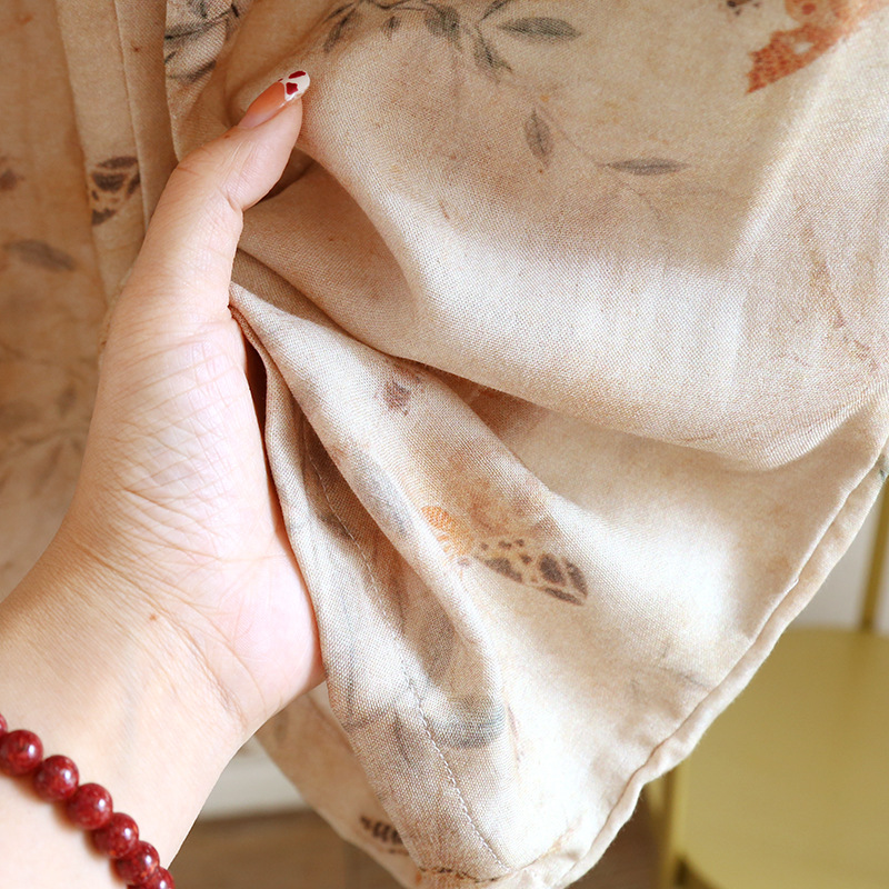 New Chinese-style ancient-style pajamas for women in spring and summer, thin bamboo and cotton Chinese-style Hanfu long-sleeved set for home wear, suitable for outdoor wear pic 17