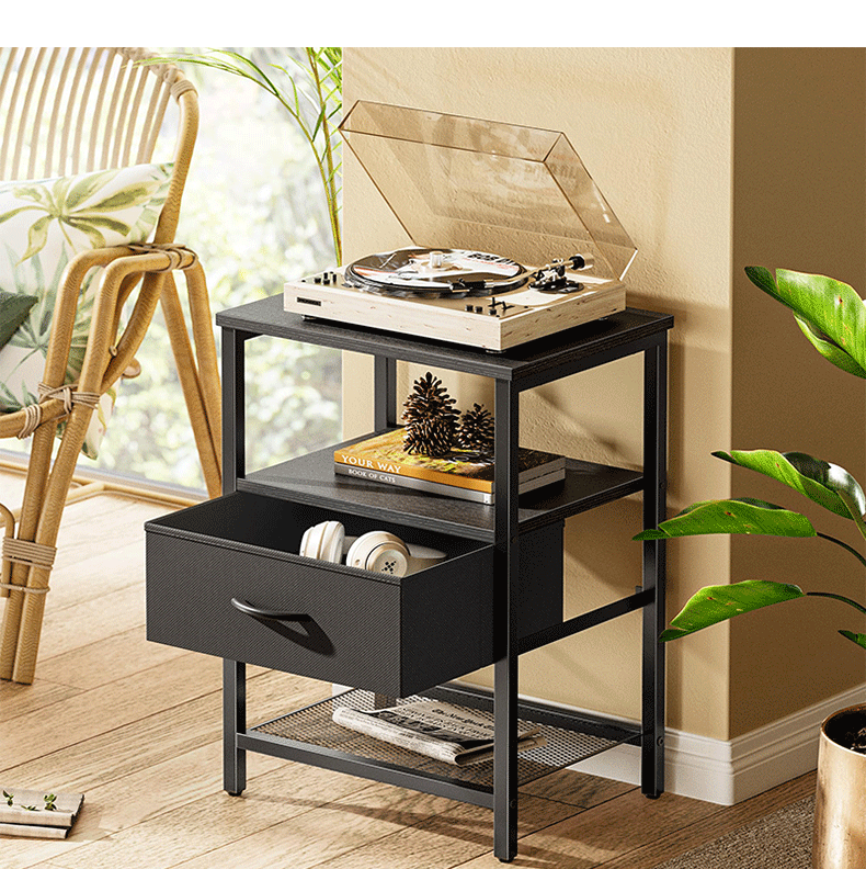 Cross-border coffee table, high-end living room, European and American retro style, metal frame, bedroom, bedside table, sofa, side cabinet, corner table pic 3