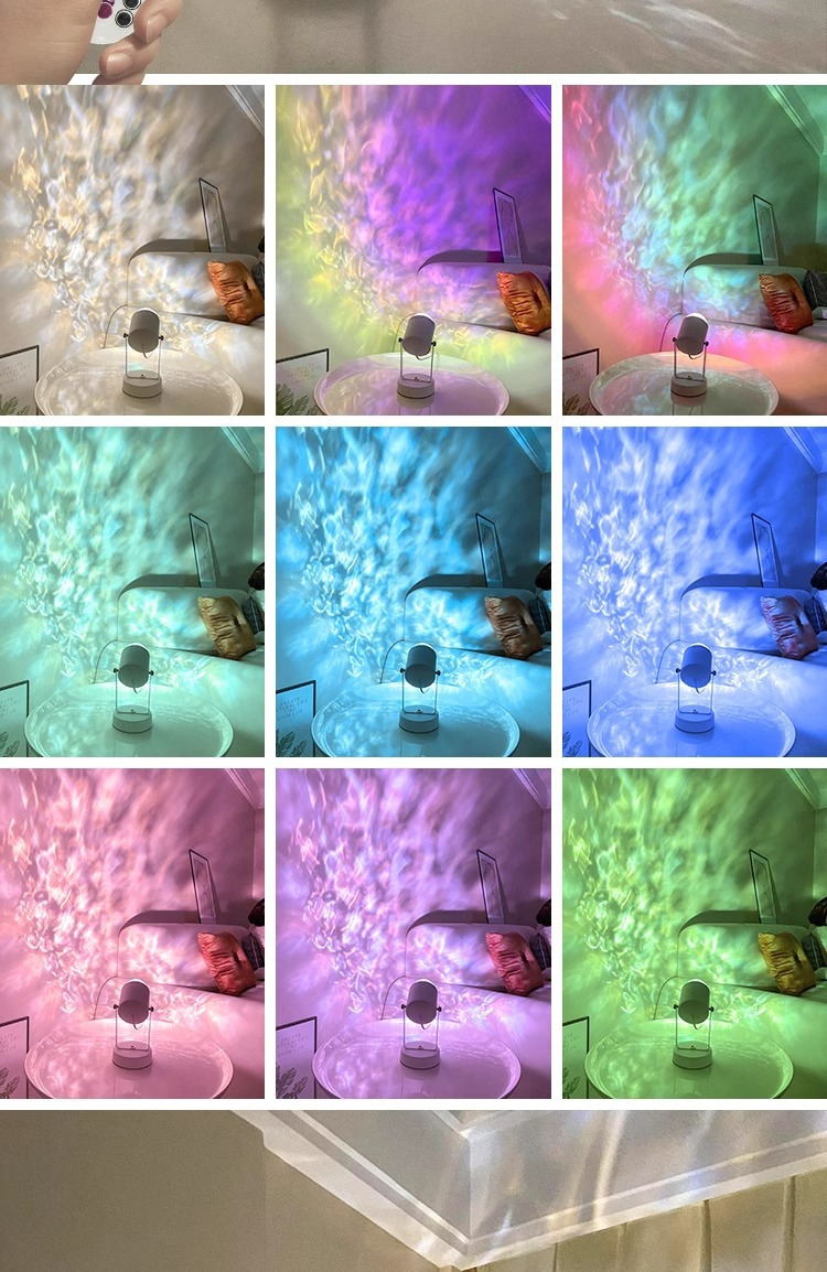 网红爆款动态水波纹氛围灯遥控款直播背景氛围灯色水纹台灯详情5