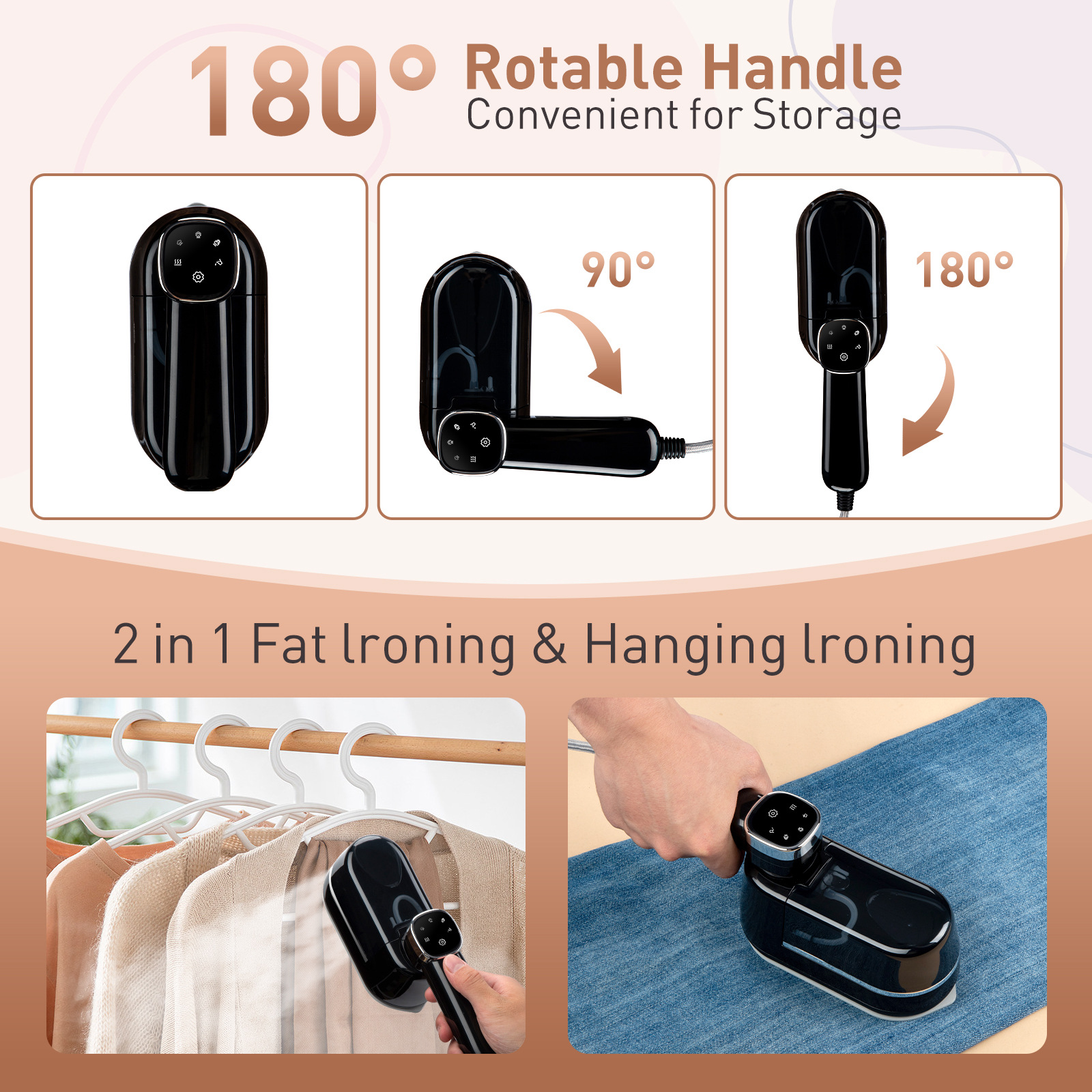 Haier vertical steam ironing machine, handheld steam ironing for home use, large capacity, high efficiency, anti-wrinkle, silent design pic 14