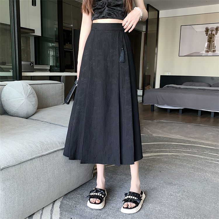 New Chinese-style jacquard skirt 2024, improved horse face skirt, high-waisted, slimming and elegant, pleated A-line skirt, Chinese trend pic 16
