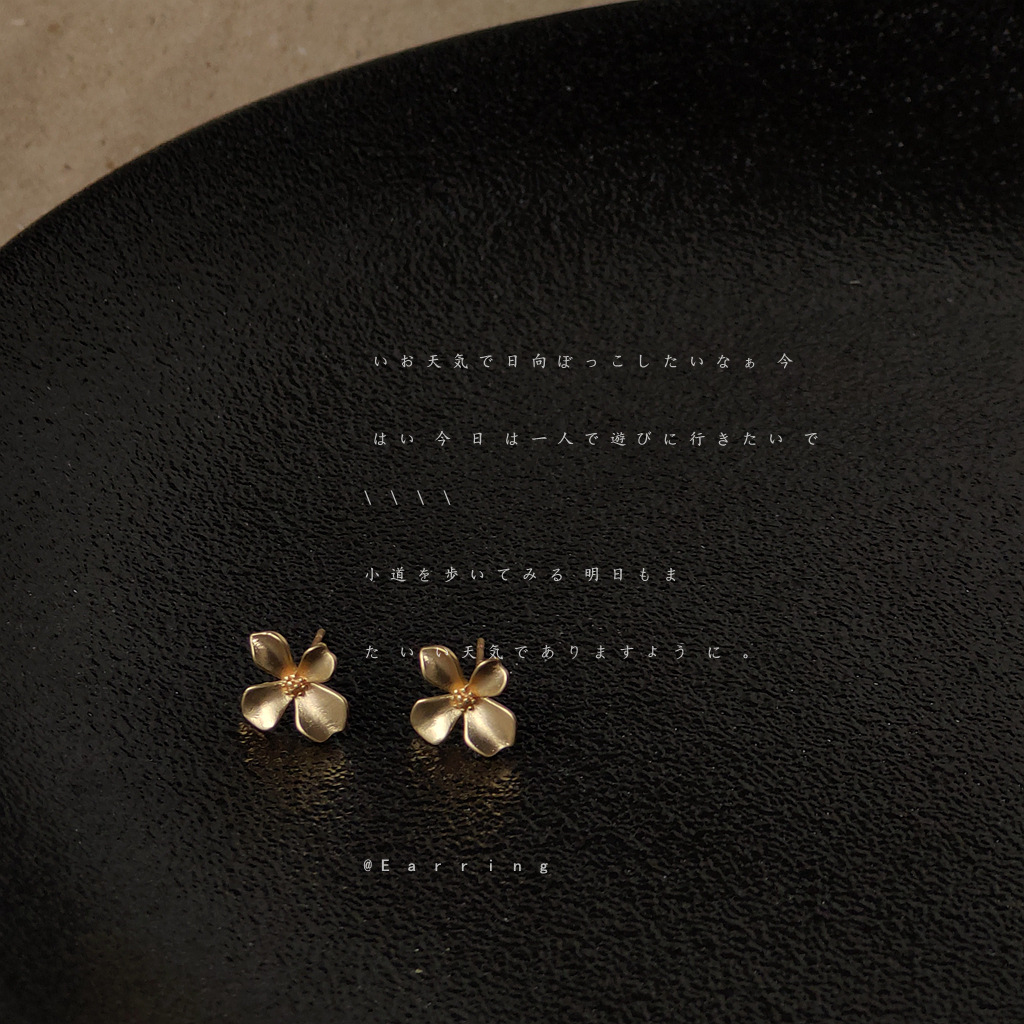 Mini ~ Simple 925 silver needle matte plated small and compact, no need to remove petal earrings for daily sleep. Factory earrings pic 3