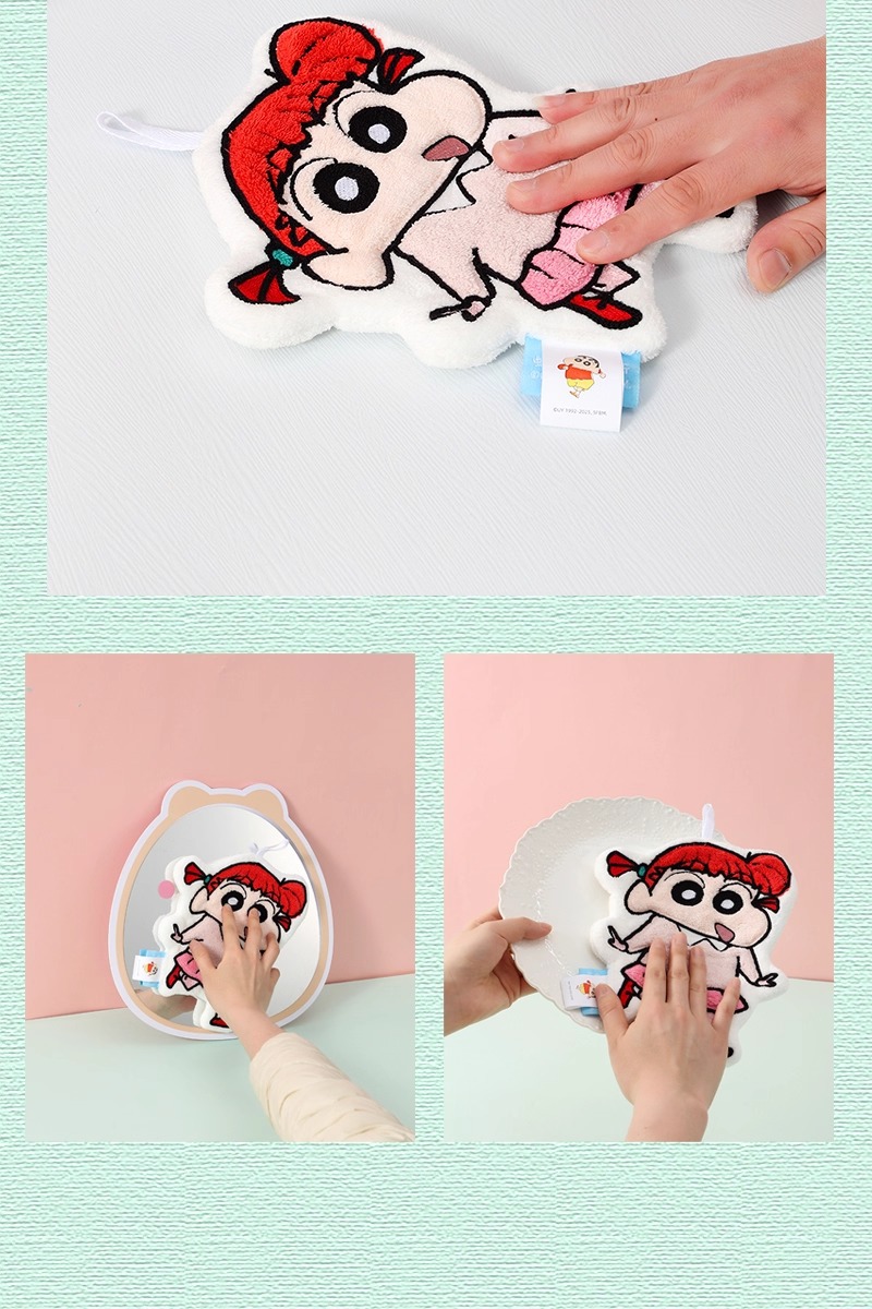 新款蜡笔小新手巾挂式可爱吸水速干厨房加厚卫生间儿童擦手巾详情5