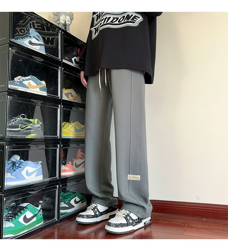 潮牌休闲裤子男宽松春秋新款抽绳运动裤青少年学生高级感卫裤长裤详情25