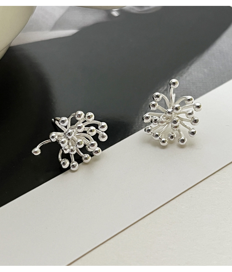 925 sterling silver firework stud earrings for women, simple and niche design, sweet and fresh, designer earrings 9111A pic 14