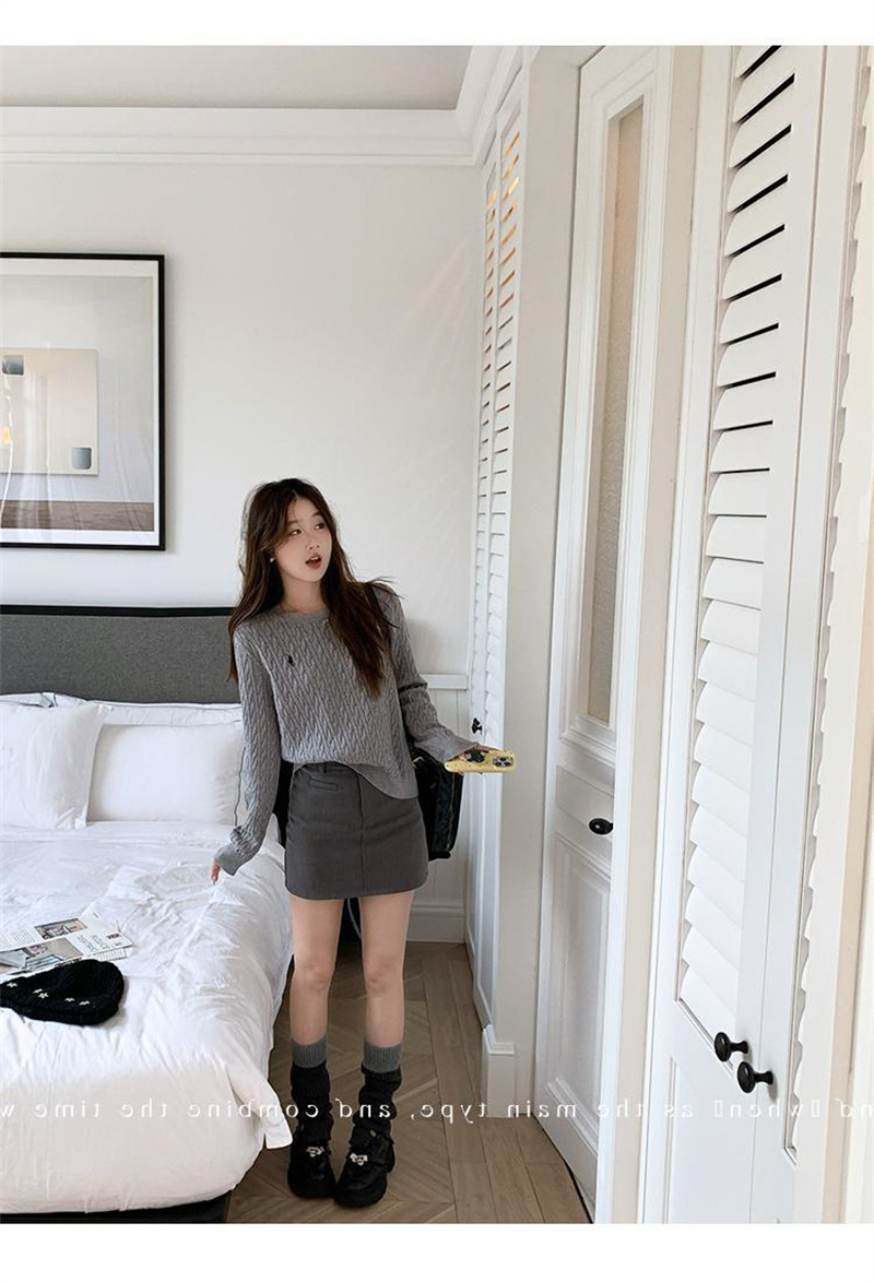 软糯毛衣女秋冬慵懒高级感2025新款麻花针织衫内搭打底上衣详情17