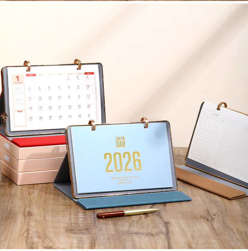 Zhouzhou Calendar 2026 Year of the Horse Desk Calendar: Simple and Modern Large Grid Office note-taking Desk calendar, Advertising Customized Gift Box style pic 20