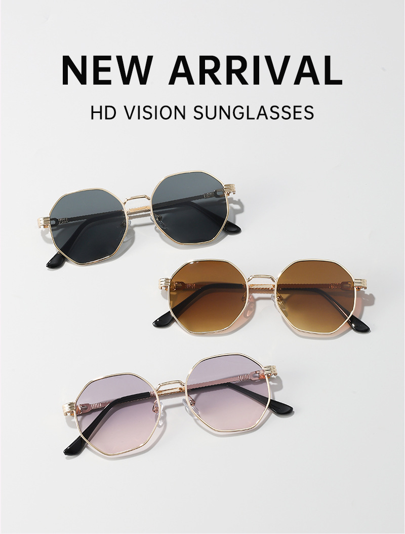 气质金属墨镜女新款复古方形高级感男太阳眼镜茶色显瘦圆脸太阳镜详情13