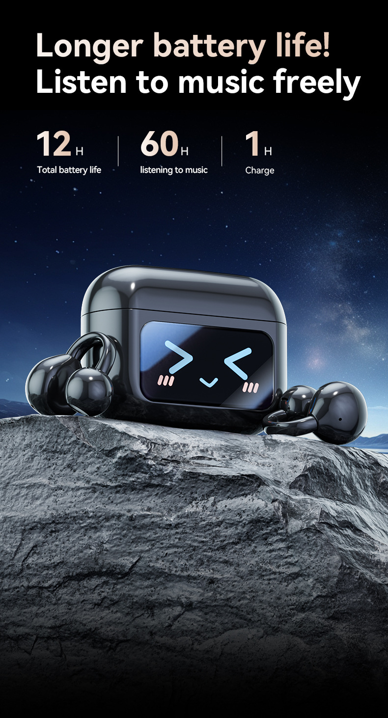 New color screen simultaneous translation Bluetooth headphones, ultra-long battery life, ear-clip wireless Bluetooth headphones with screen 5.4 factory price pic 13