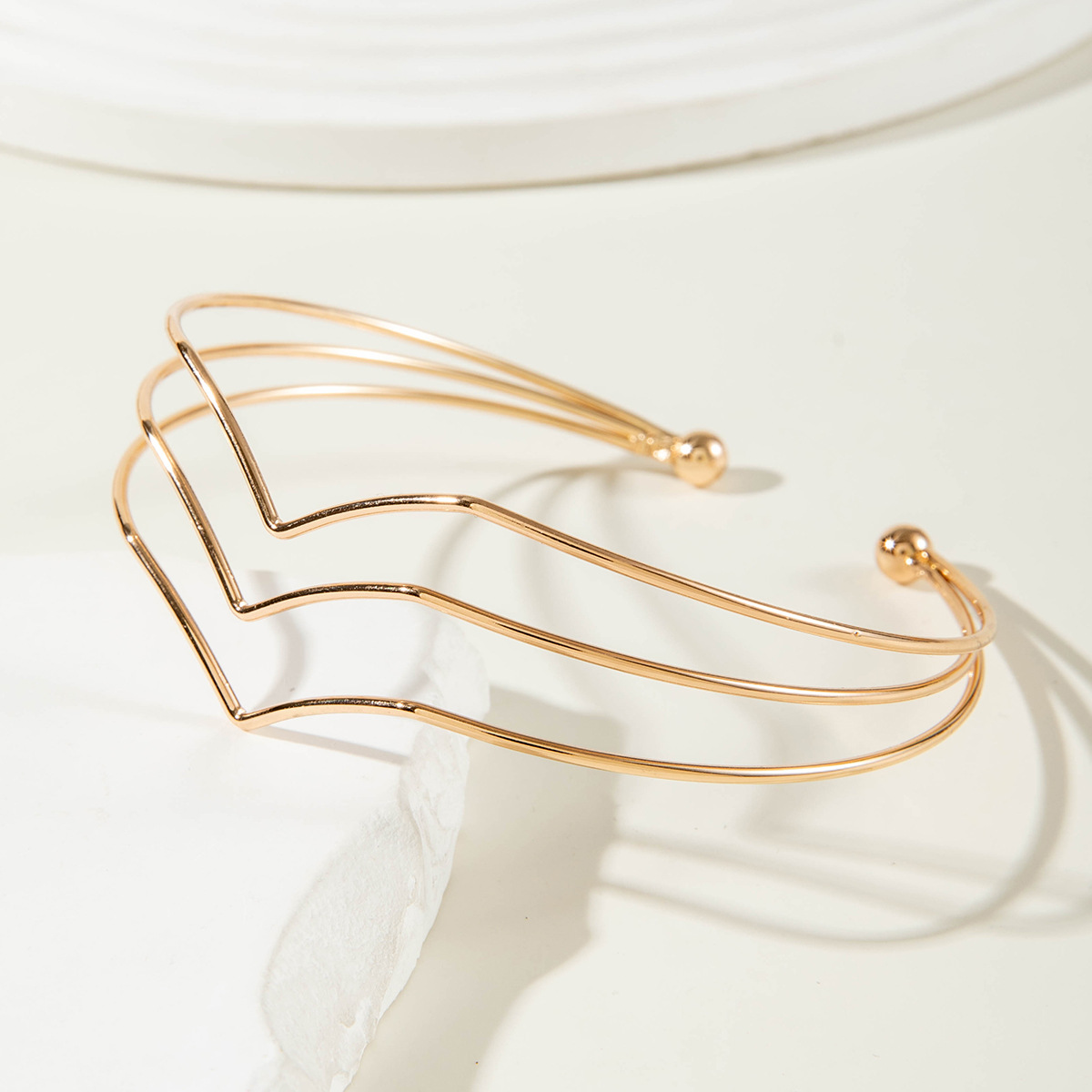 亚马逊跨境个性冷淡风海星手臂镯线条计感蝴蝶环形开口臂镯女详情87