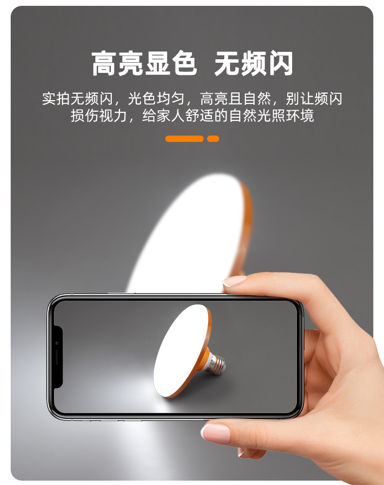 厂家批发led飞碟灯泡家用护眼节能灯E27螺口三防大功率超亮照明灯详情11