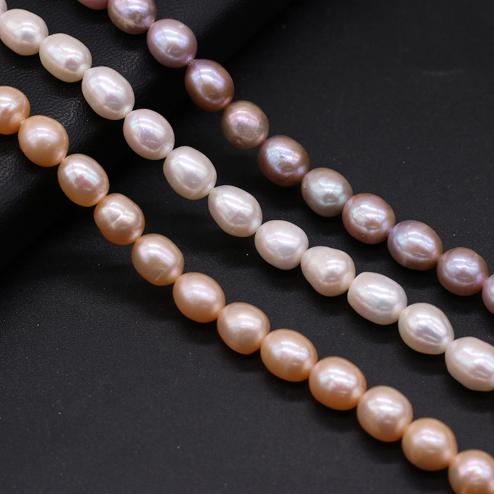 Natural freshwater pearl rice-shaped pearl DIY jewelry accessories, handcrafted jewelry necklaces production and wholesale pic 2