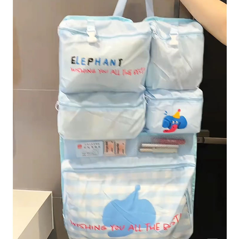 Cute six-in-one clothing storage bag, suitcase, clothes organization bag, underwear and underpants, portable hanging bag for travel and business trips pic 4