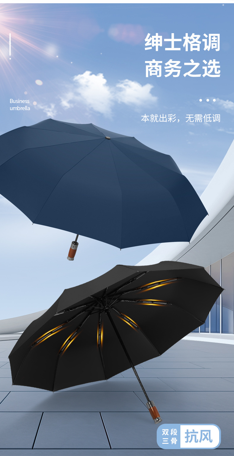 批发全自动折叠雨伞大号男士商务伞加固结实抗风晴雨两用女太阳伞详情3