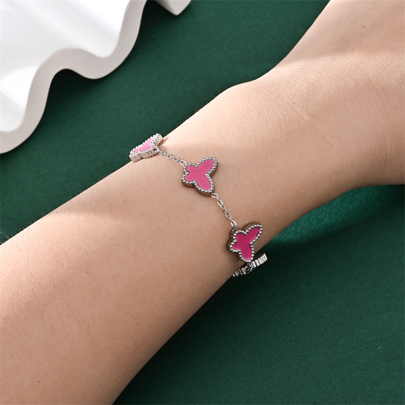 跨境时尚热销蝴蝶贝手链不锈钢简约脚链网红小众设计感饰品厂批发详情11