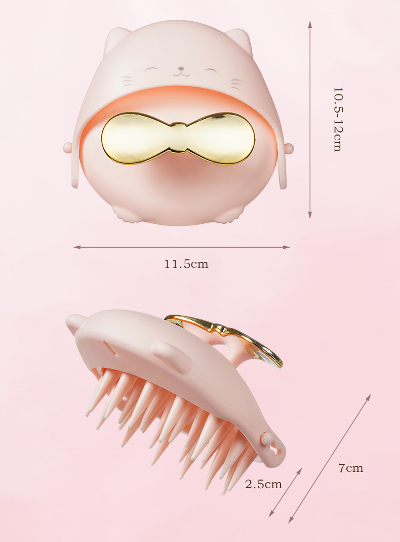 Silicone shampoo comb cartoon massage shampoo brush详情14