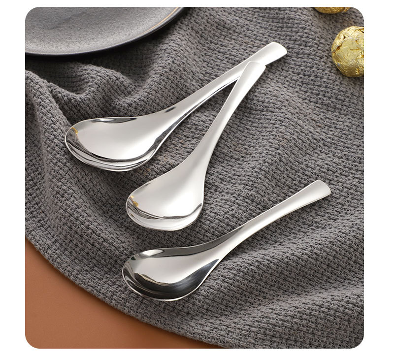 201不锈钢勺子调羹喝汤吃饭勺伯爵勺宫廷勺家用酒店厨房简约圆勺详情11