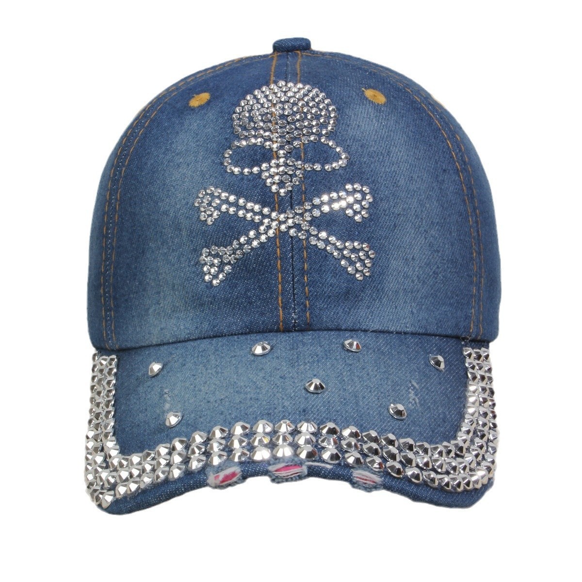 牛仔镶钻棒球帽弯檐男帽女帽百搭款遮阳鸭舌帽夏季休闲百搭帽子详情3