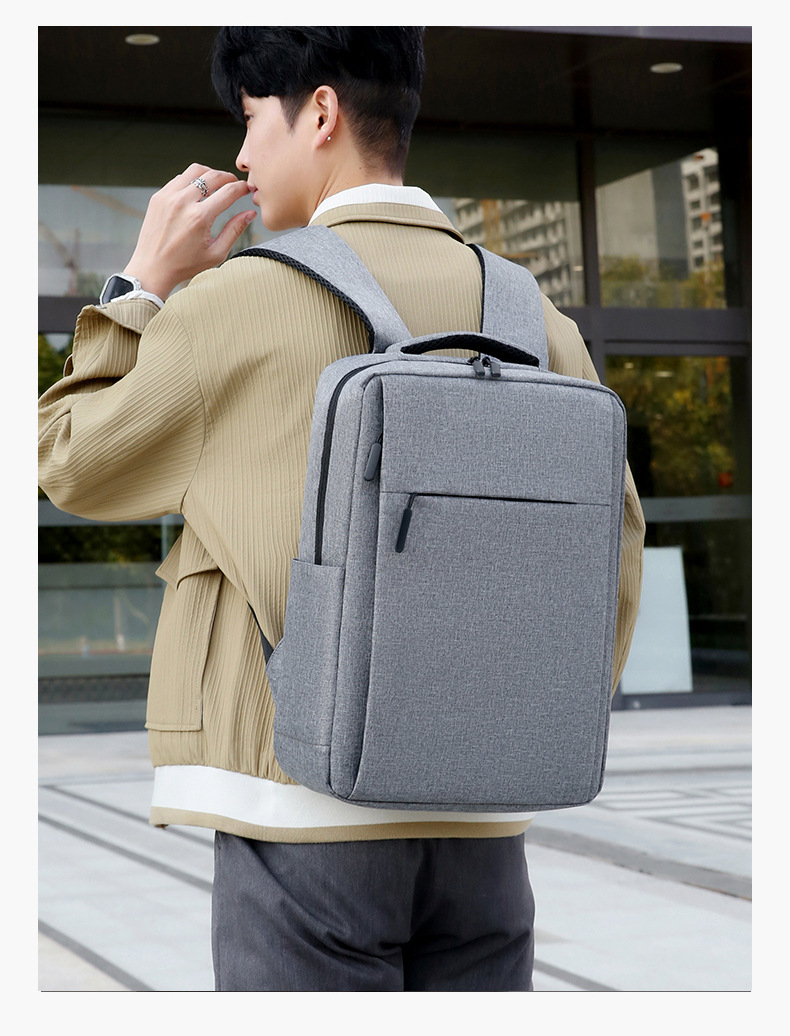 商务双肩包男多功能背包大容量旅行包高级感背包电脑包书包印logo详情24