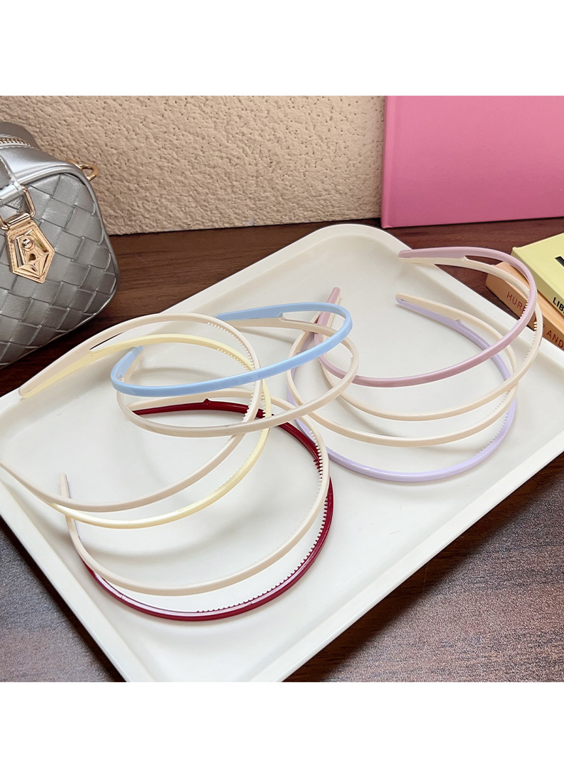Fresh double-layer color-blocking hair band, versatile for commuting, fine-edge headband, a new hair-pressing headband for spring and summer girls to wash their faces pic 10