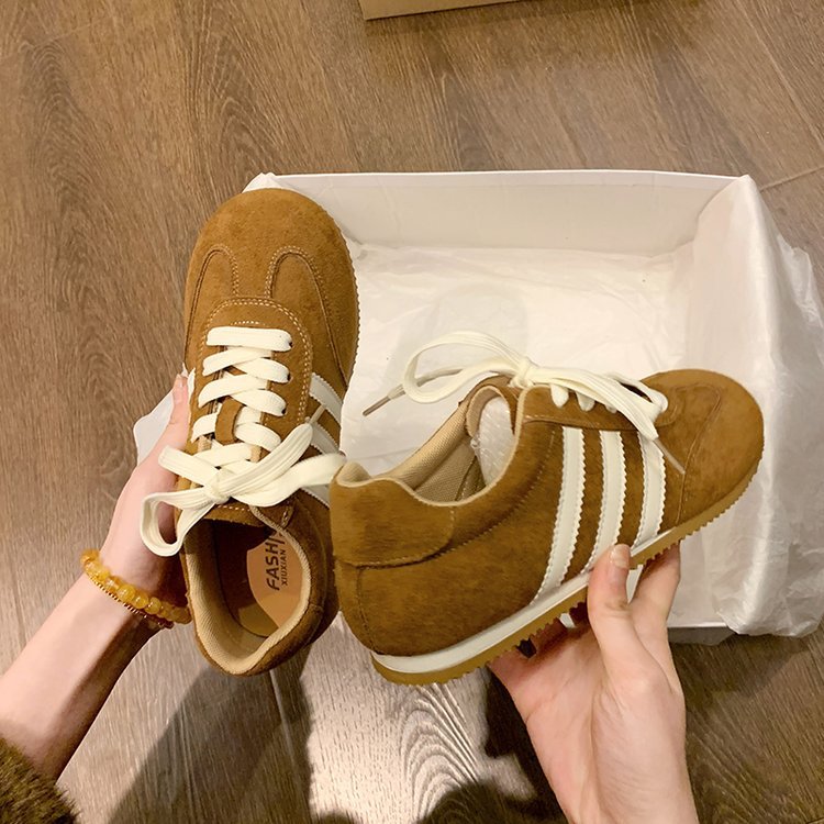 复古红色德训鞋女款小白鞋2025新款休闲板鞋运动厚底阿甘鞋详情39