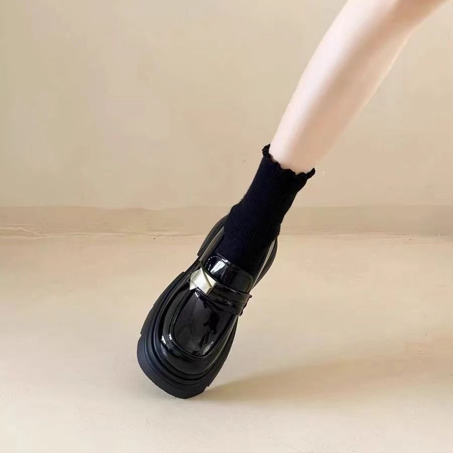 配裙子厚底英伦风乐福鞋女2025年春季新款jk百搭日系增高小皮鞋单详情5