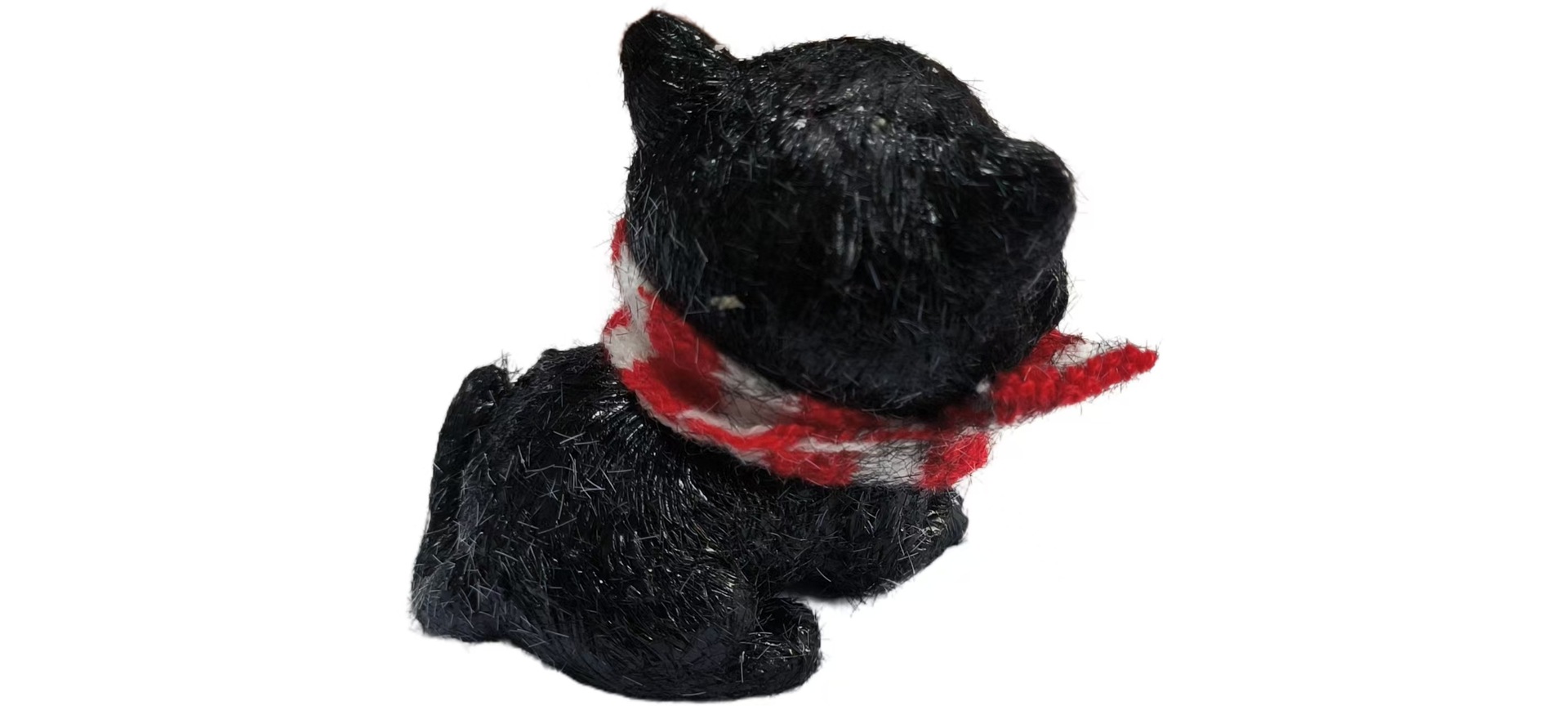 直销TPR软胶毛绒实心小猫捏捏乐黑猫白猫萌宠大团子卡通减压玩具详情3