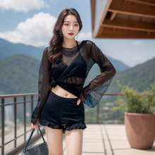 沙滩度假人鱼比基尼性感辣妹分体泳衣女海边度假拍照泳装三件套-12012详情16