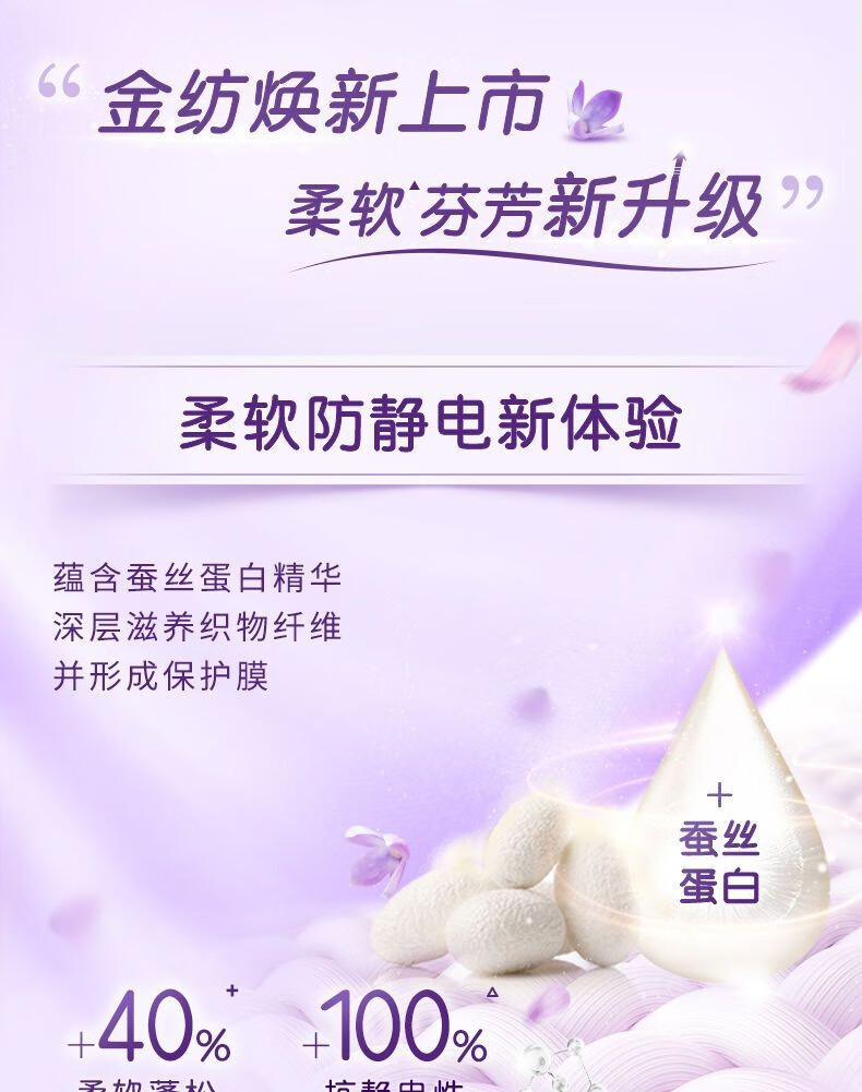 金纺衣物护理剂3KG+800G薰衣草淡雅樱花清新柔顺去静电立瓶装正品详情12