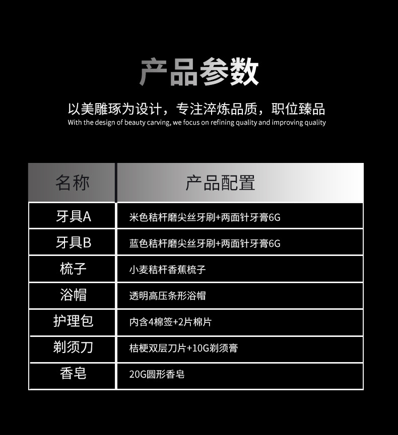 高档五星级酒店民宿宾馆客房一次性拖鞋牙刷牙膏洗漱用品套装批发详情5