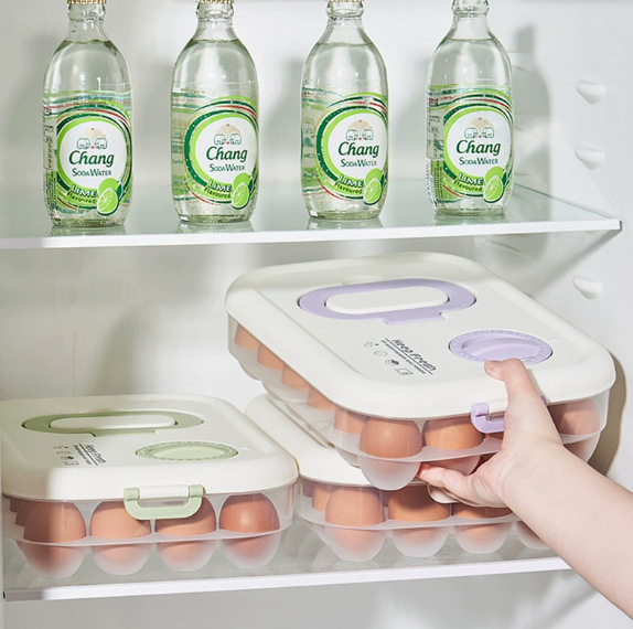Egg box, dumpling box, large-capacity portable multi-functional egg box, refrigerator preservation box, kitchen organizing egg box pic 5