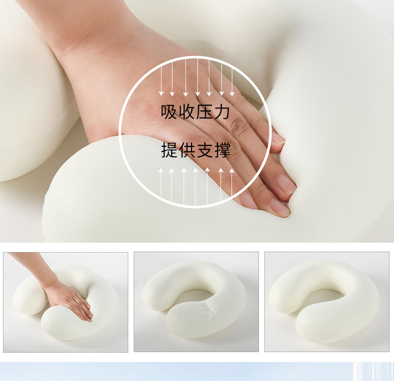 夏季冰丝u型枕记忆棉可加logo慢回弹旅行飞机u形枕代发u型护颈枕详情4