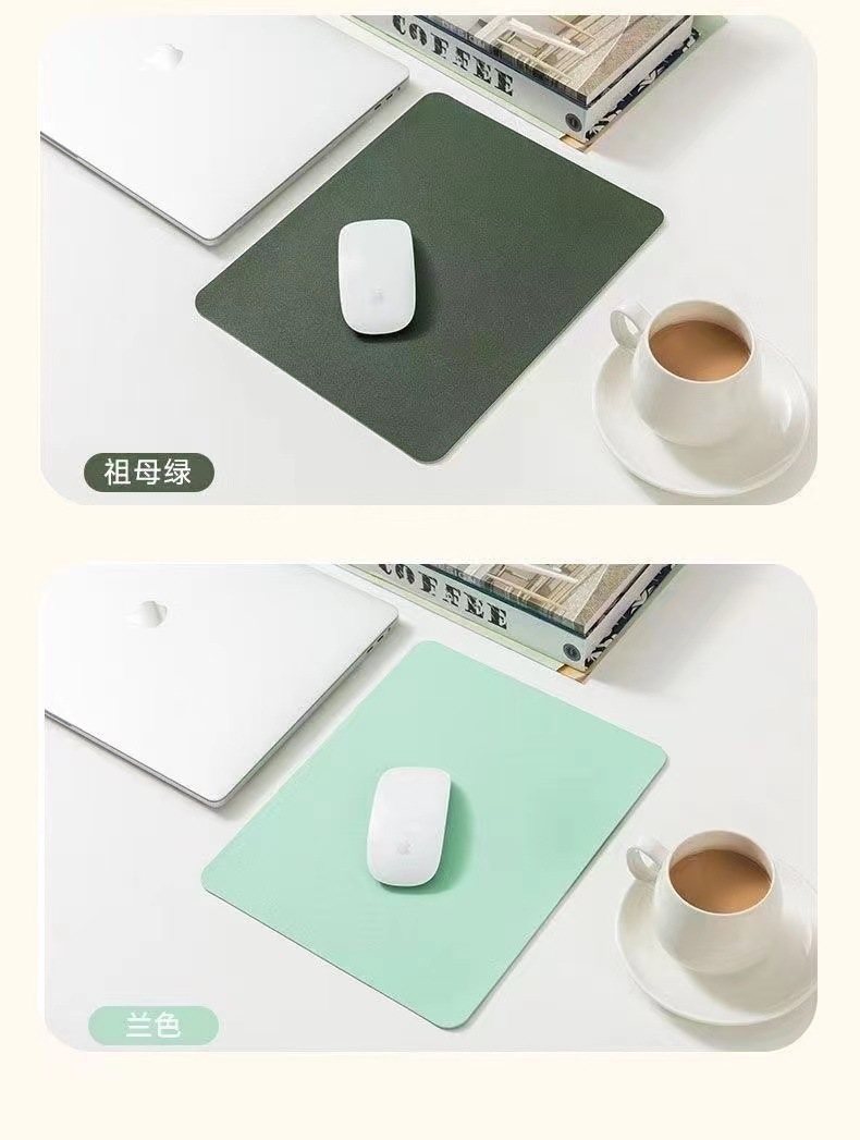 Leather mouse pad, anti-slip, laptop desk pad, mobile phone bulk order, LOGO pattern, simple mouse pad pic 12