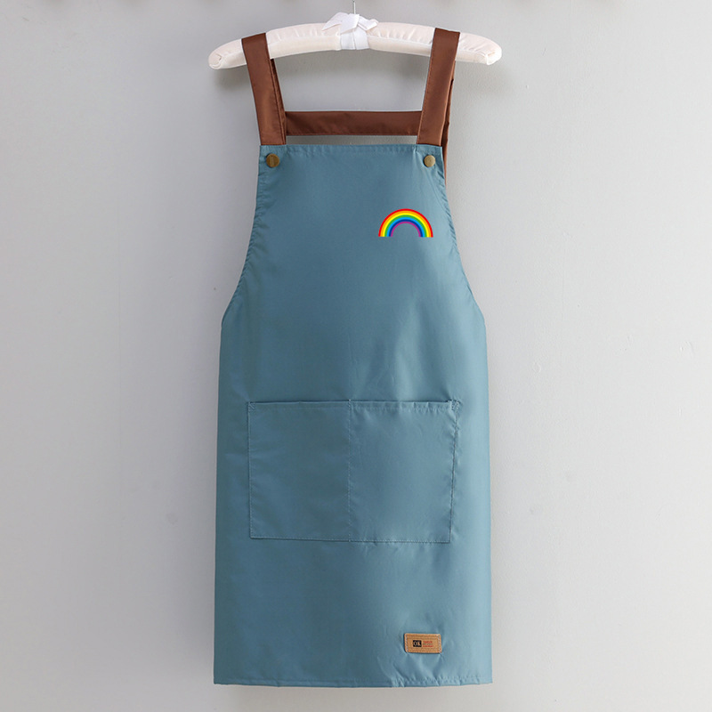 新款围裙厨房防水防油上班工作服餐饮女韩版围腰薄男定印字logo详情17